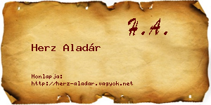 Herz Aladár névjegykártya